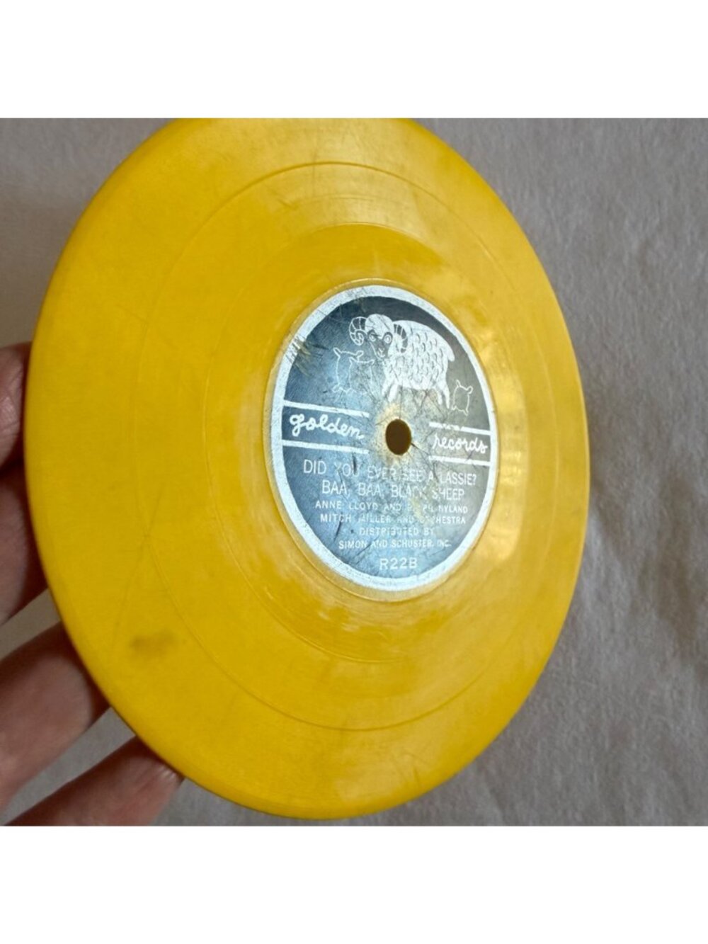 Vintage Golden Records Yellow London Bridge Baa Baa Black Sheep 6in Likely 78RPM - Picture 7 of 11